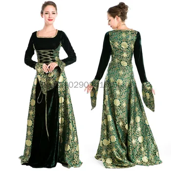 Средневековый Ренессанс, Викторианская королева, принцесса, Аристократическая вечеринка, Вечернее платье, Хэллоуин, Женский Придворный Дворцовый костюм для косплея.