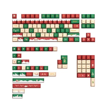 Стильные колпачки для ключей с рождественской тематикой для механических клавиатур Keycap 142ШТ