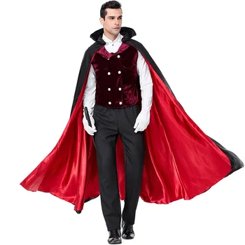 Страшный костюм вампира-демона для взрослых Фантазия Хэллоуин Косплей Карнавальная вечеринка Мужские Эрл Дракула Готический вампир одеваются
