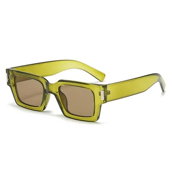 Трендовые солнцезащитные очки Европы и США Квадратные солнцезащитные очки оливково-зеленые очки уличное фото новые модные солнцезащитные очки