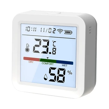 Умный датчик температуры и влажности Wi-Fi, термометр-гигрометр Tuya для помещений С подсветкой ЖК-дисплея Запасные части для замены