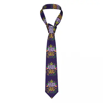 Формальные узкие галстуки Классическая мужская иллюстрация Mardi Gras Свадебный галстук Джентльменский узкий
