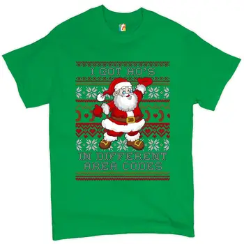 Футболка I Got Ho's с разными кодами регионов, уродливый свитер Санта-Клауса, мужская футболка