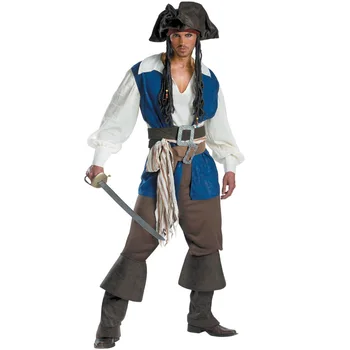 Хэллоуин Косплей Пираты Игровая одежда для взрослых Мужчин Карнавальная вечеринка Маскарад Сценическое представление