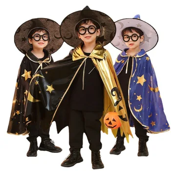 Хэллоуин Плащ Шляпа Волшебника Косплей Одежда Плащ Волшебника Детский Плащ Хэллоуин Косплей