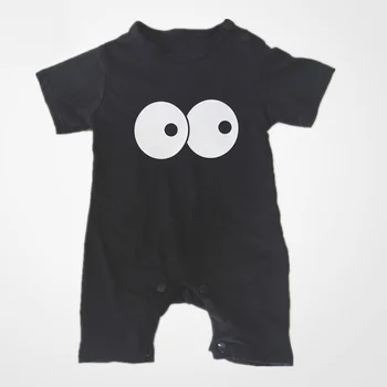 Черная Детская одежда Monster Big Eye Милый комбинезон для новорожденных из 100% хлопка, Мягкие Детские комбинезоны, Короткий комбинезон для младенцев Bebe Roupas