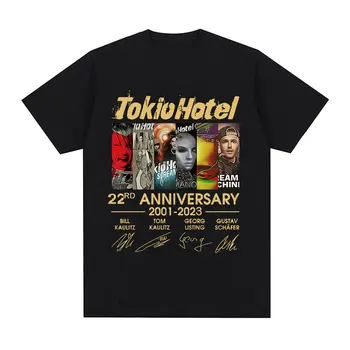 Юбилейная футболка рок-группы Tokio Hotel, мужские Женские футболки в стиле хип-хоп, панк, готика, повседневная хлопковая футболка с коротким рукавом, Размер оверсайз